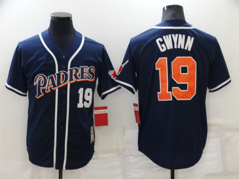Men San Diego Padres #19 Gwynn Blue Throwback Game 2022 MLB Jersey